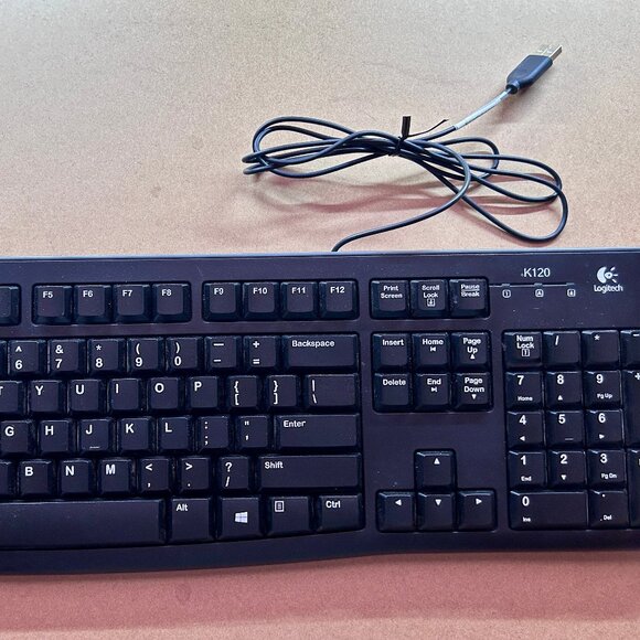 LOGITECH 1441MG00QVV8 Keyboard Computer K120 USB Wired Genuine **USED** - Picture 1 of 2
